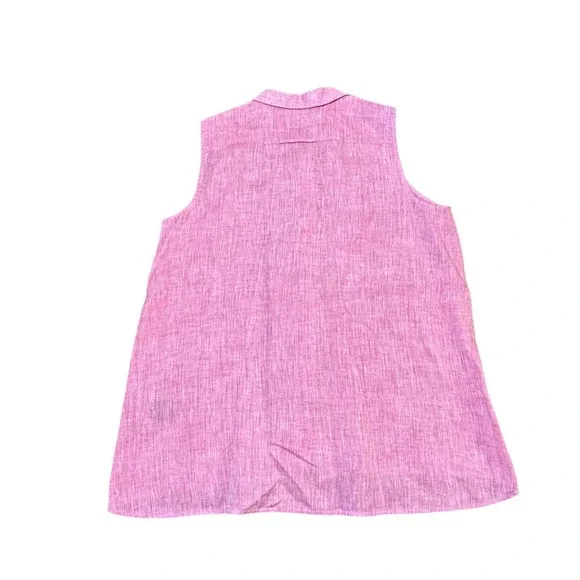 Lafayette 148 Sleeveless Pink Linen Blend Quiet Luxury Capsule‎ Wardrobe Size L - Picture 4 of 7